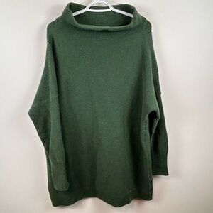 Free People Ottoman Knit Tunic Sweater Size M – Oversized Cozy Green Pullover